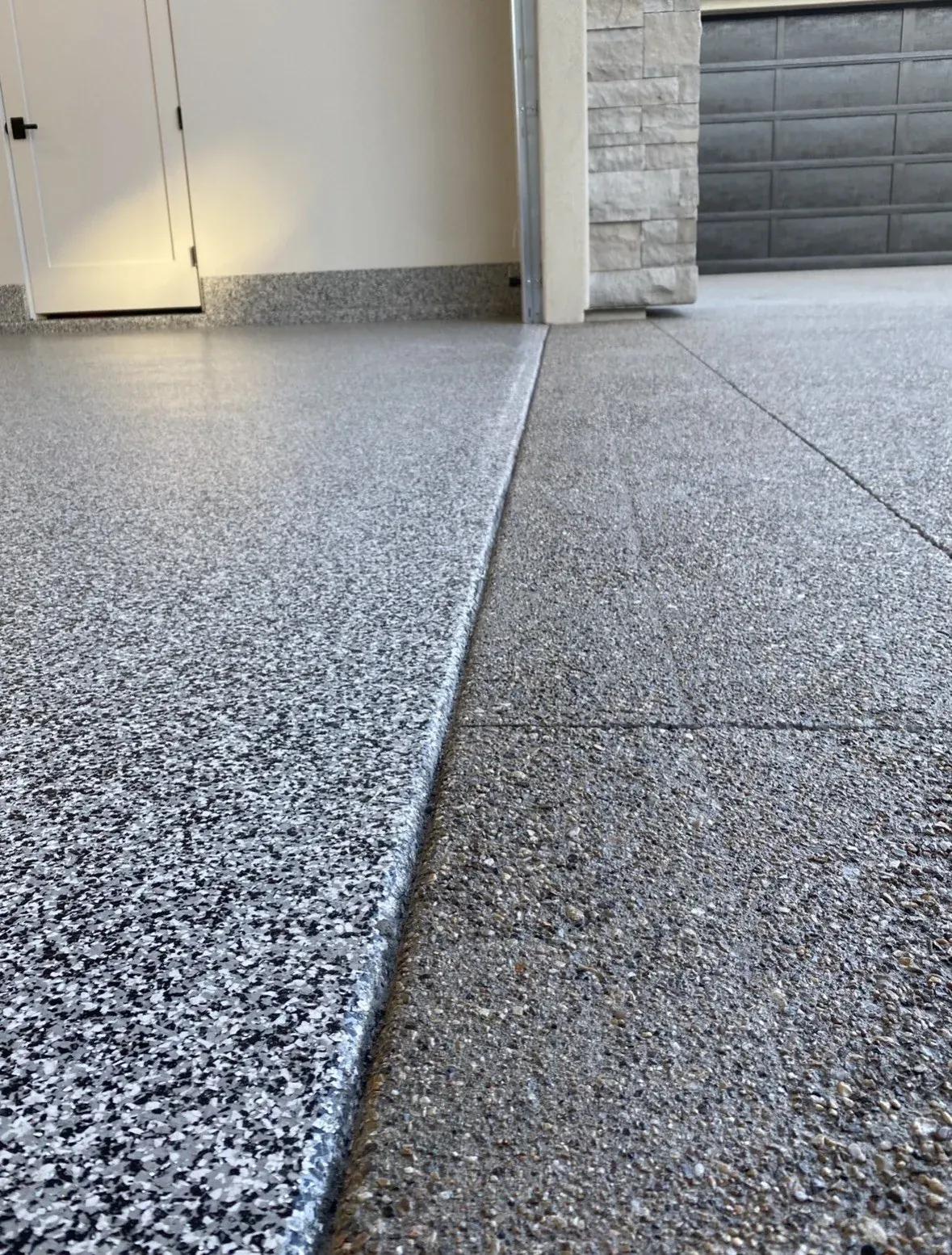 Full flake garage floor epoxy with polyaspartic topcoat — St. George Utah