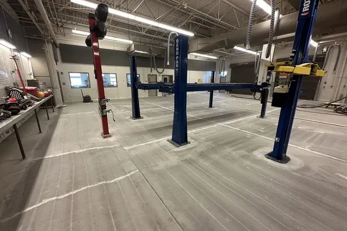 Shot blasting concrete surface preparation for epoxy flooring in Southern Utah