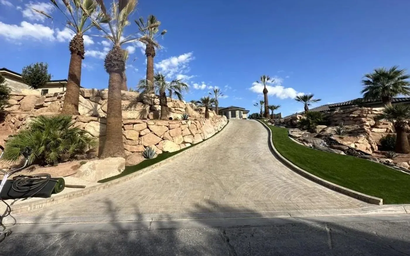 Faded unsealed paver driveway before sealing
