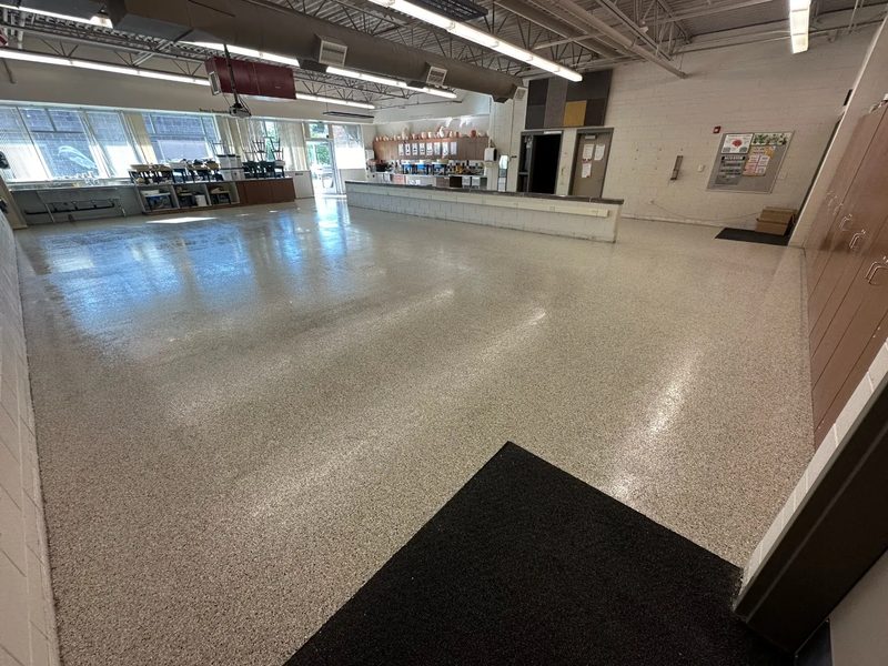 Institutional epoxy floor coating school Southern Utah