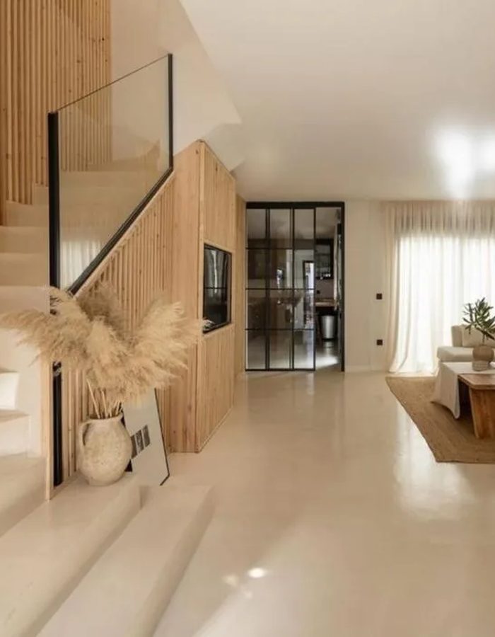 Microcement seamless floor and staircase installation by certified Utah installer
